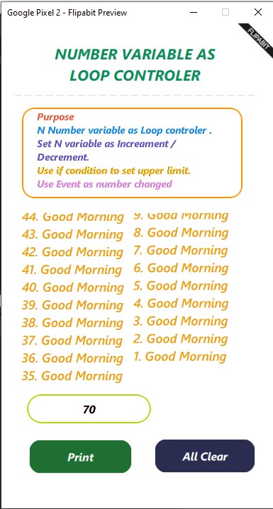 Number Variable as Loop