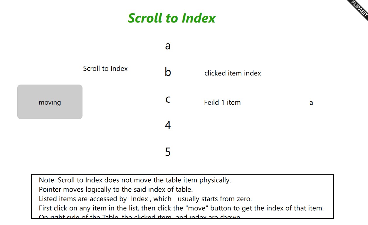 Scroll to index