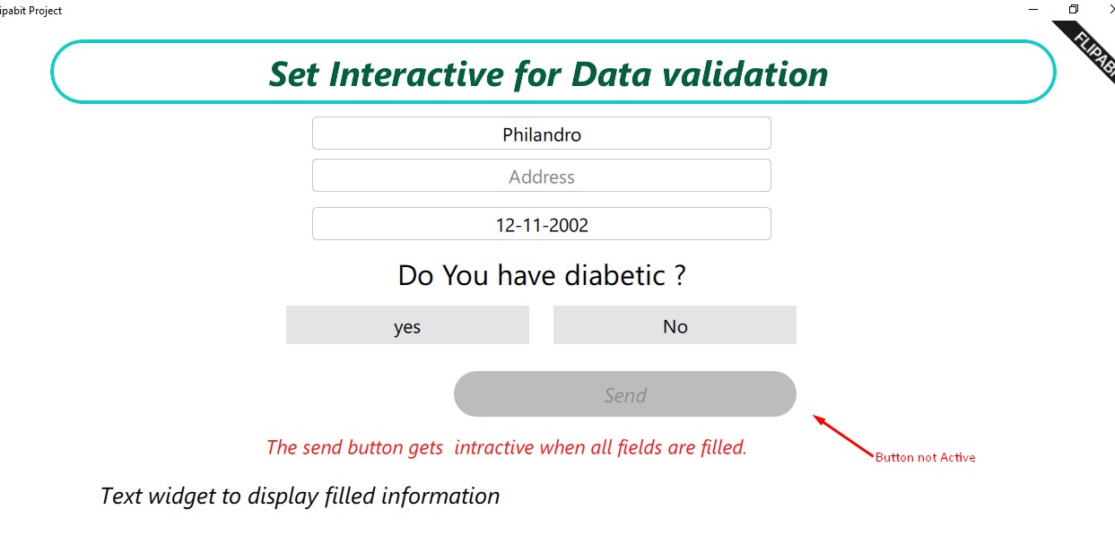 Interactive button for data validation